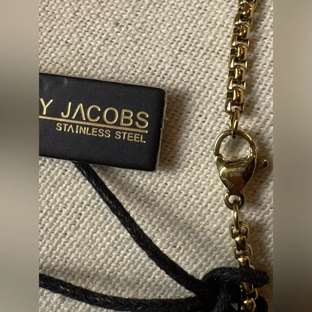 Anthony Jacobs Stainless Steel Gold Tone Cross Pendant Necklace 24”